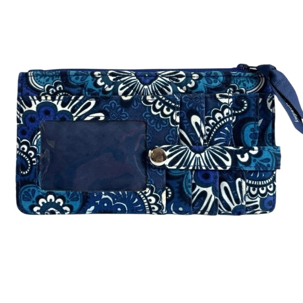 Vera Bradley Zip ID Wallet‎ – Blue Floral Paisley Pattern